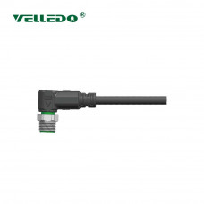 Соединитель кабельный VELLEDQ M12P-M05S-5.0PVC/BK (вилка)