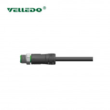 Соединитель кабельный VELLEDQ M12-M05T-10.0PUR/BK (вилка)