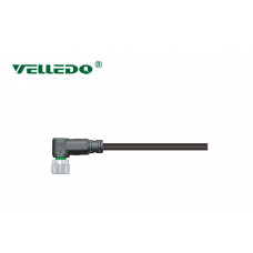 Соединитель кабельный VELLEDQ M8-F04S-5.0PVC/BK (розетка)