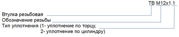 Структура обозначения вварной втулки