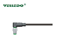 Соединитель кабельный VELLEDQ M8-M04S-10.0PUR/GY