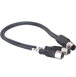 Соединитель Y-образный Rigoal Connector M12A04MTOF0.3M22AWG