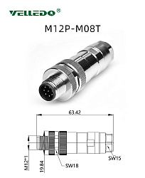 Соединитель клеммный VELLEDQ M12P-M08T